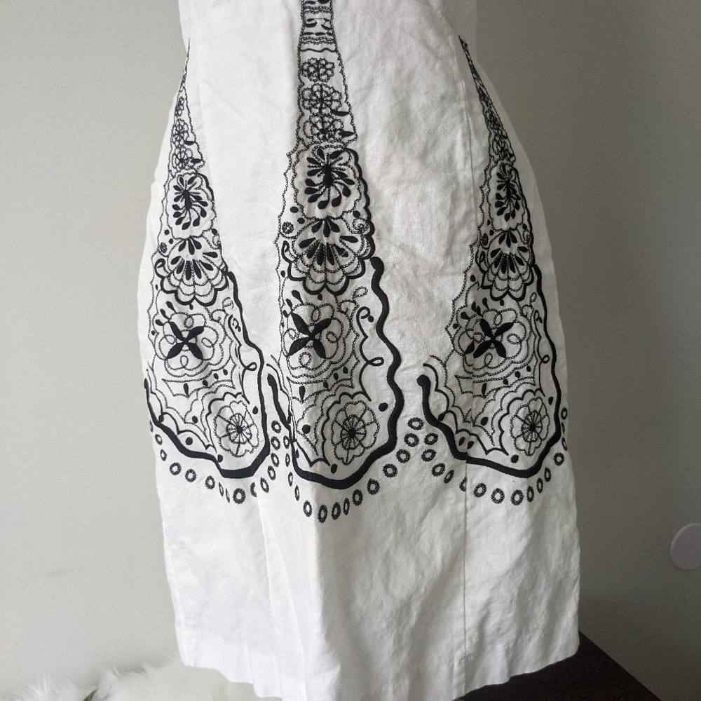 Banana Republic Sz 14 Black/White Strapless Dress - Picture 3 of 9